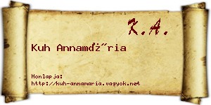 Kuh Annamária névjegykártya